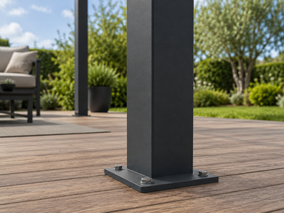 Pergola bioclimatique acier galvanisé gris anthracite 3x3m