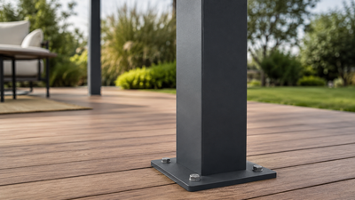 Pergola bioclimatique aluminium gris anthracite 3x3m